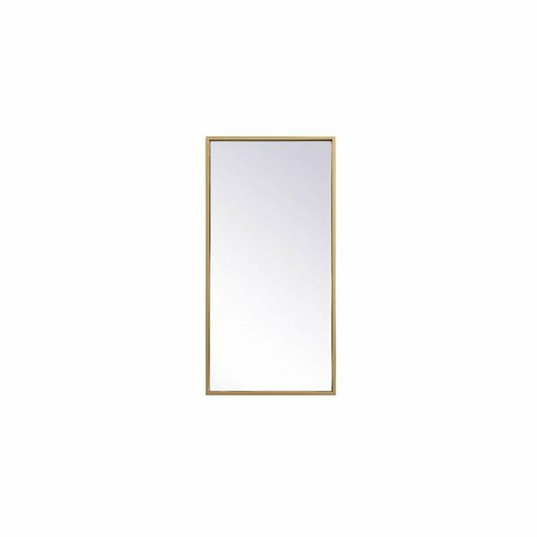 Blueprints 14 x 28 in. Metal Frame Rectangle Mirror Brass BL2960180